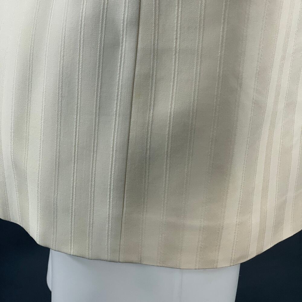 SAINT LAURENT Size 40 Regular Cream White Stripe Wool Peak Lapel Sport Coat - Picture 7 of 11